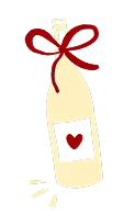 Bouteille de vin avec coeur